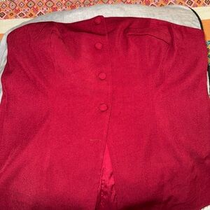 Forever21+ Elegant Red Button-Up Tube Top